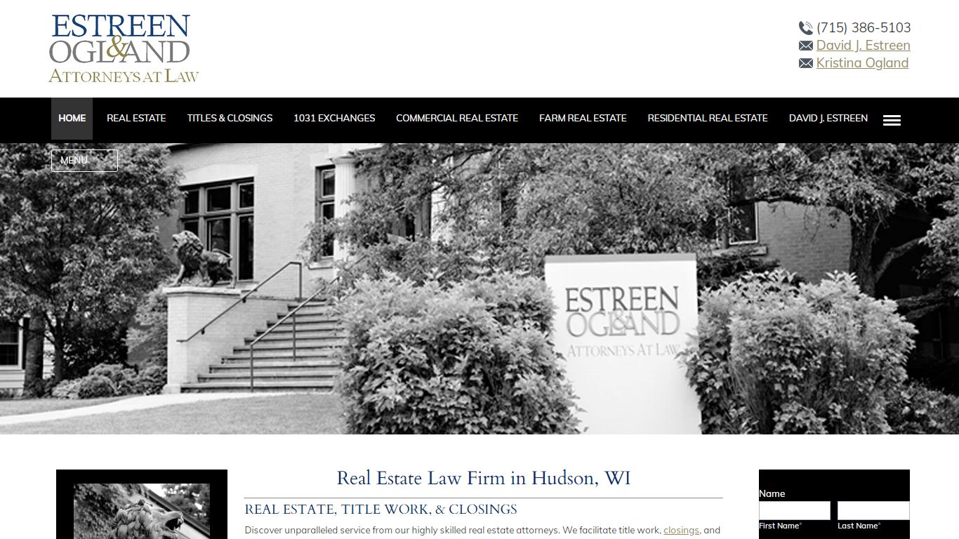 Real Estate Law | Hudson, WI - ESTREEN & OGLAND ATTORNEYS AT LAW